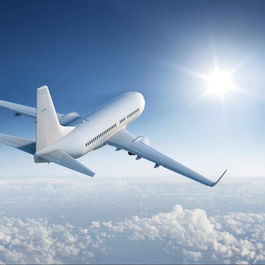 airliner in flight