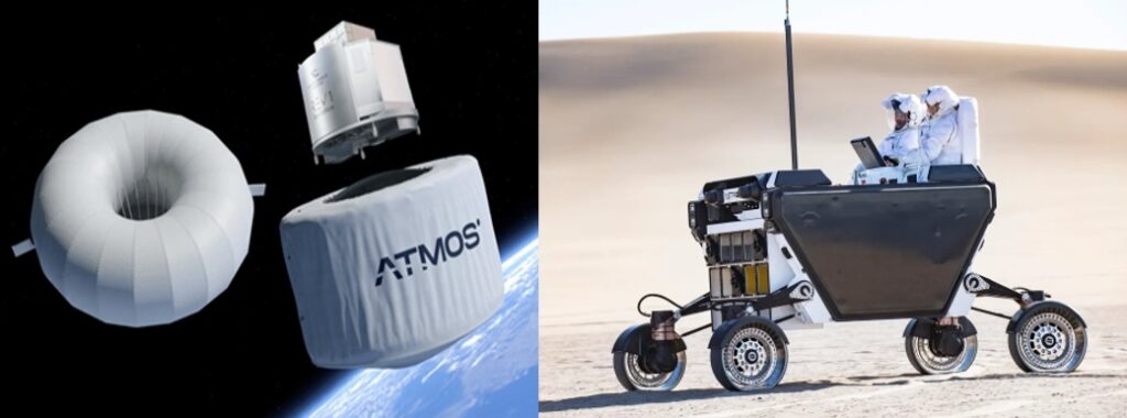 satellite and moon rover