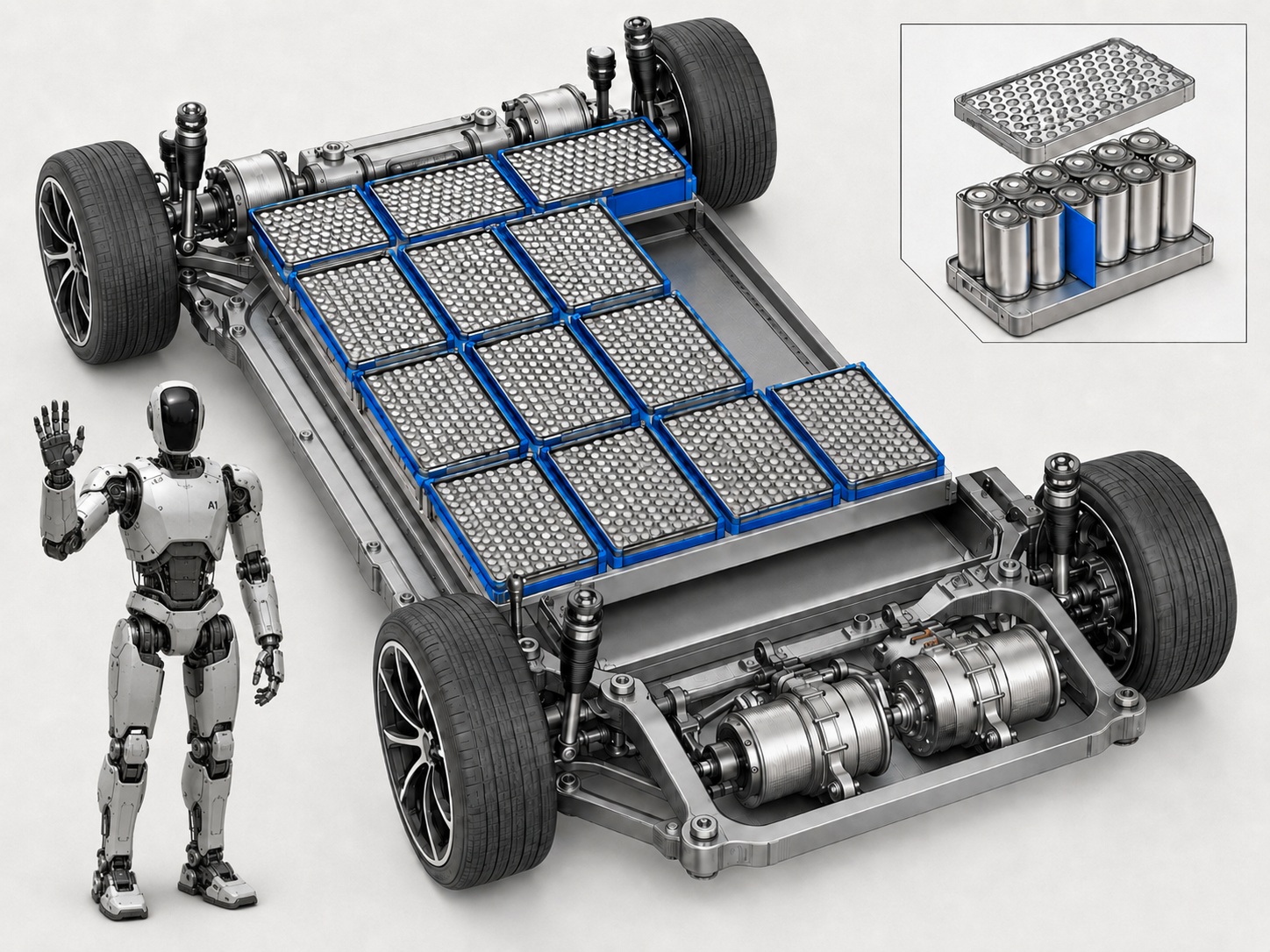 EV battery pack and robot